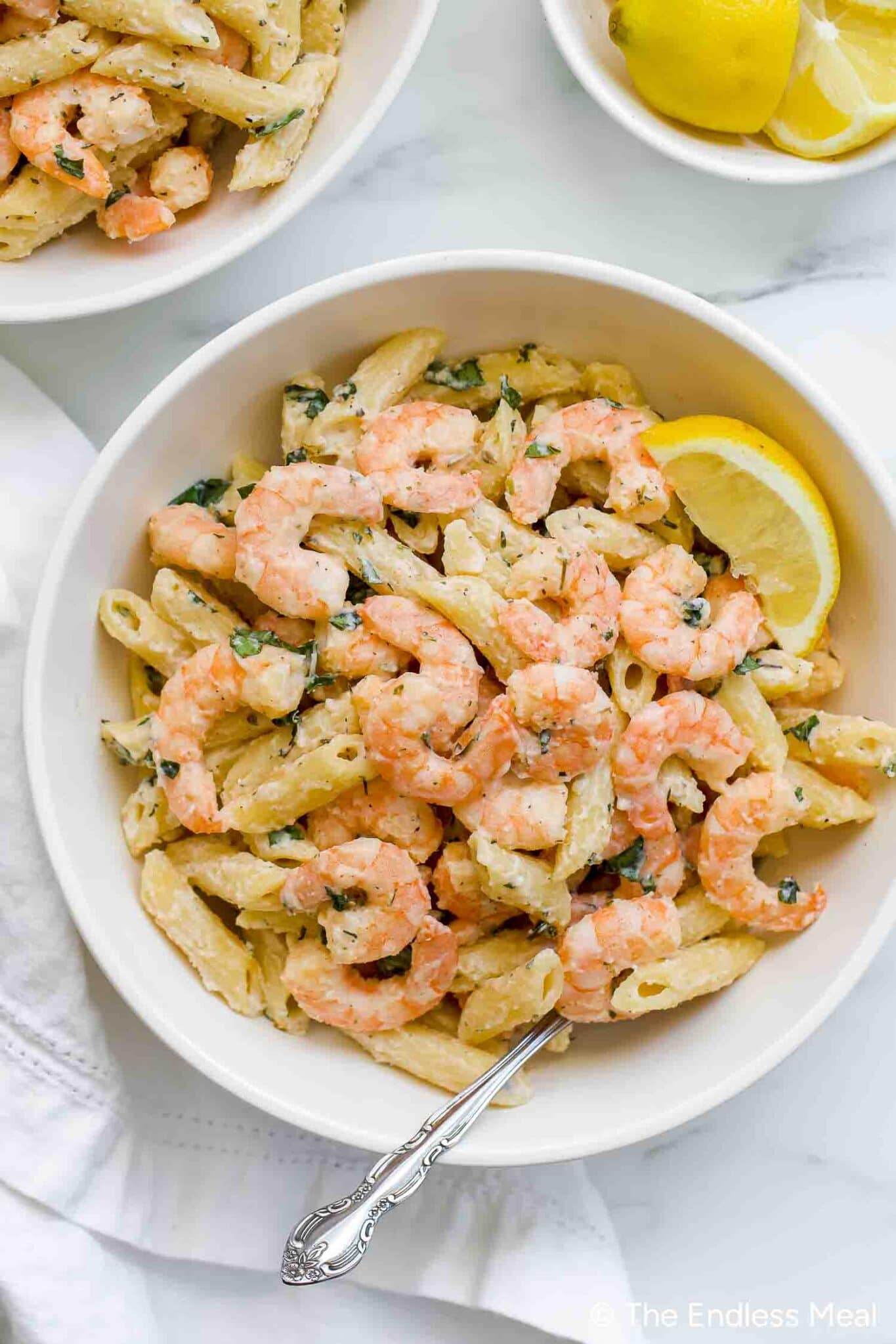 Lemony Ricotta Pasta Sauce with Shrimp