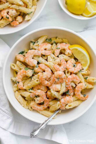 Lemony Ricotta Pasta Sauce with Shrimp