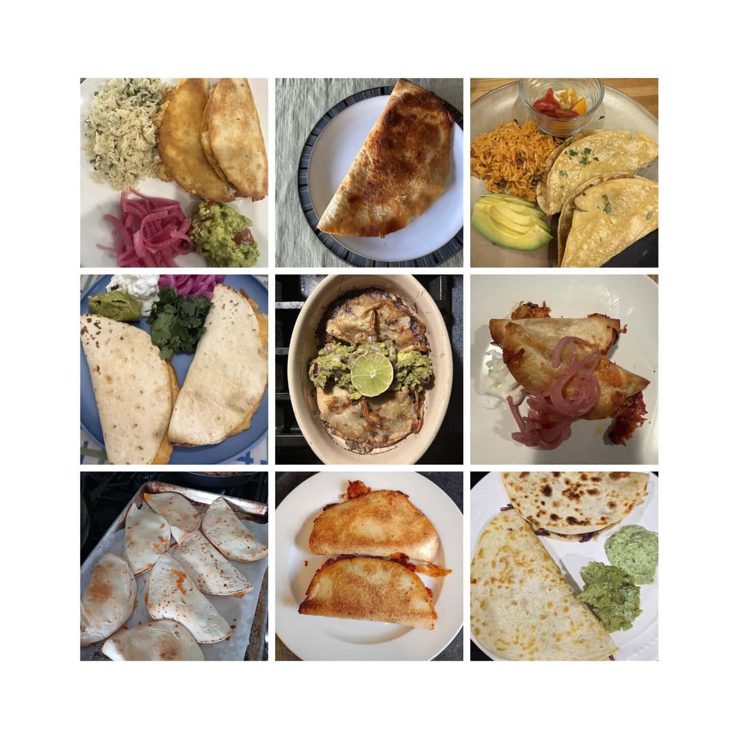 collage of all 9 cooking club entry photos
