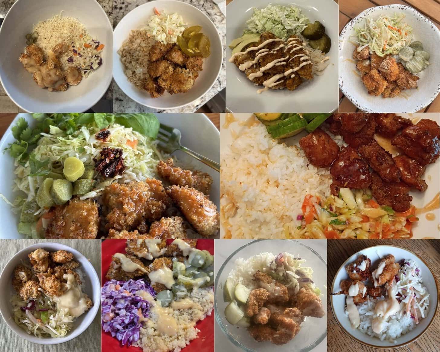 collage of all 10 cooking club entry photos